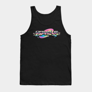 DRUM AND BASS  - Rainbow color Y2K chest print (pink/blue) Tank Top